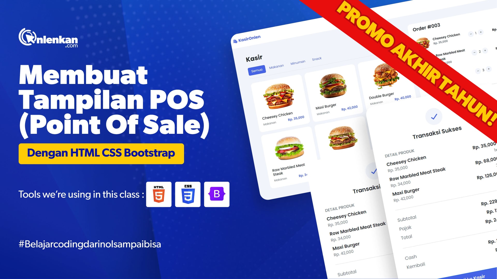 Membuat Tampilan Website Kasir dengan HTML CSS Bootstrap