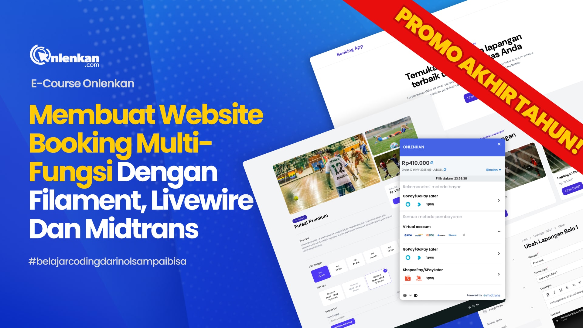 Membuat Website Booking multi-fungsi dengan Filament, Livewire dan Midtrans