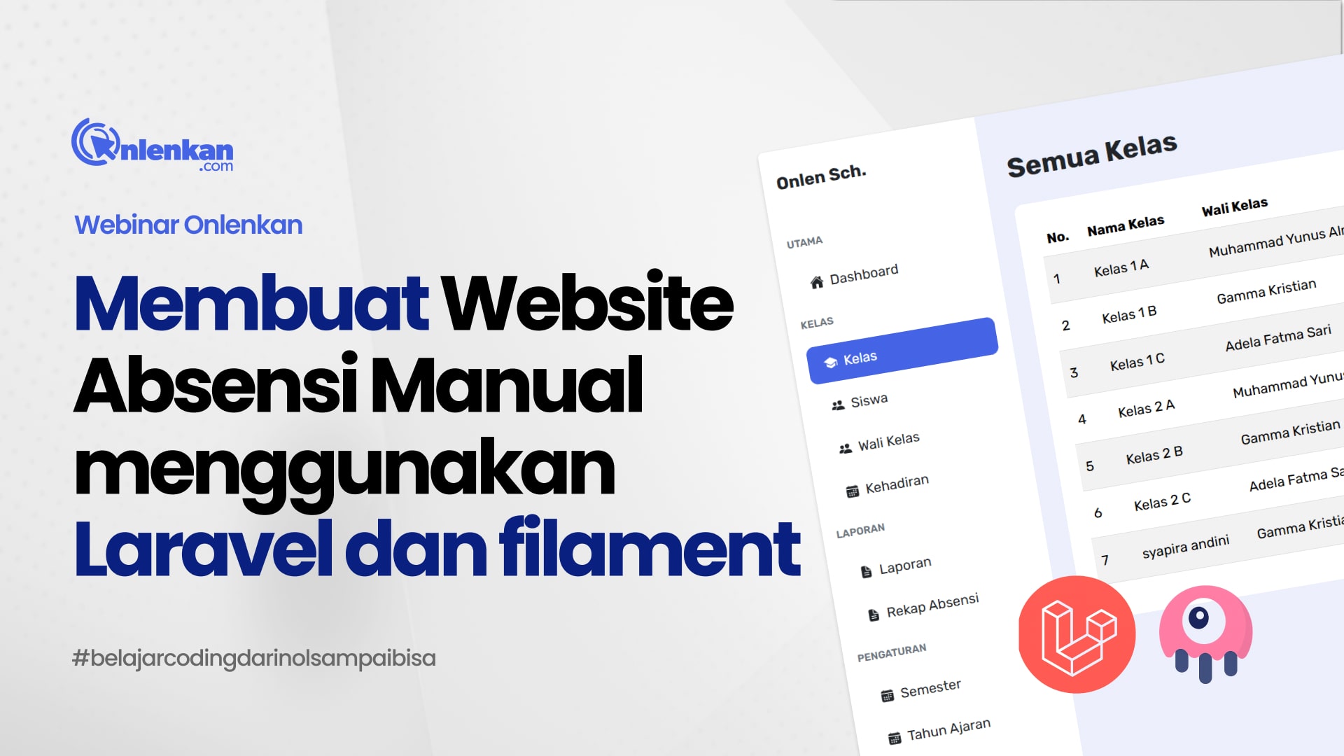 Membangun sistem absensi manual digital menggunakan Laravel Filament